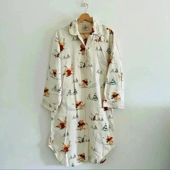 Vintage Disney Midi Pajama Gown Vinnie The Pooh XS-S - Picture 2 of 11